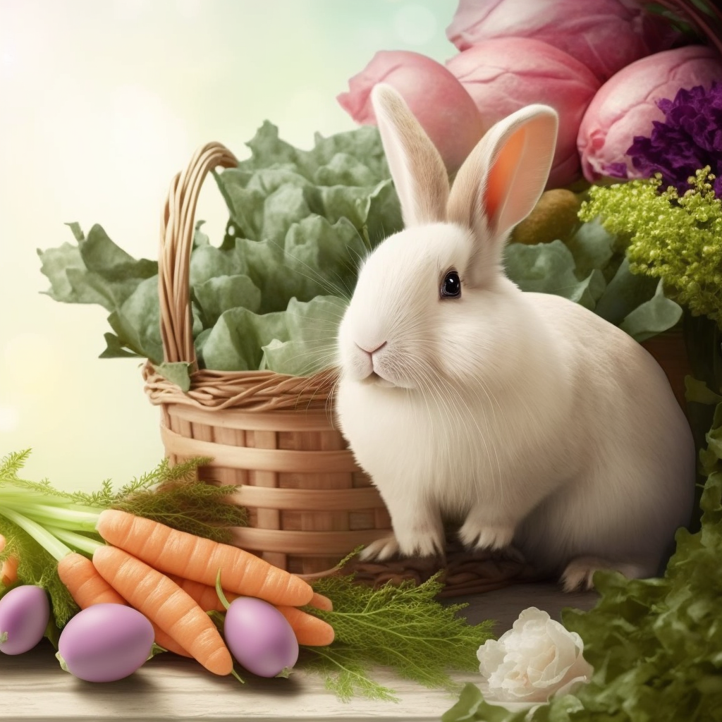 AI Midjourney Prompt for Easter Bunny with Egg Basket