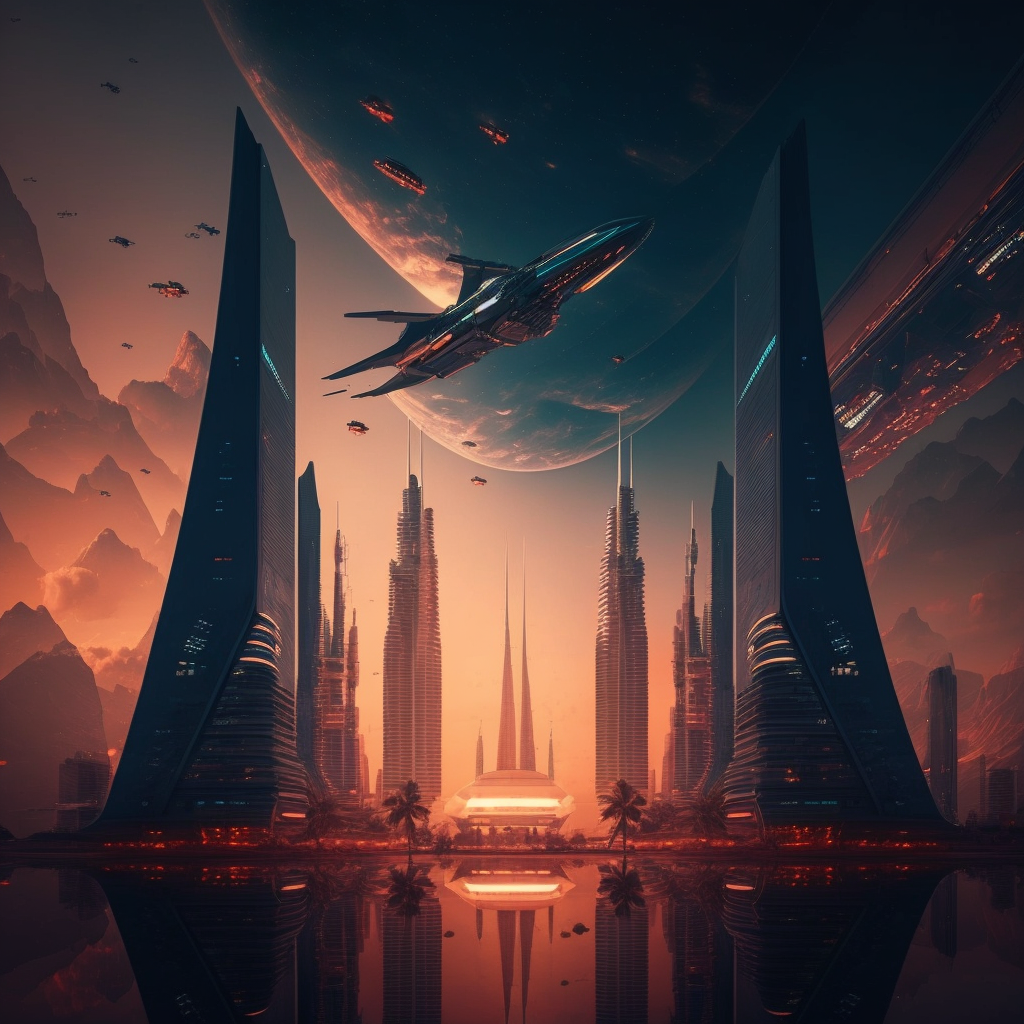 AI Midjourney Prompt for Futuristic Cityscape