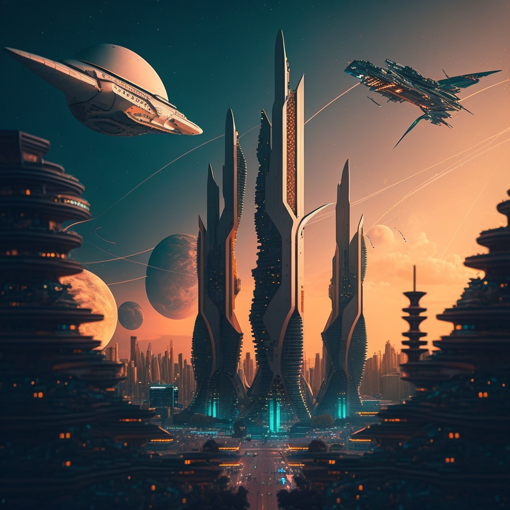 AI Midjourney Prompt for Futuristic Cityscape