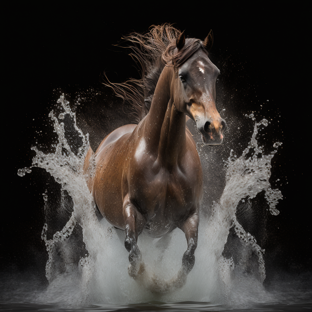 AI Midjourney Prompt for Realistic Animals Splashing Water