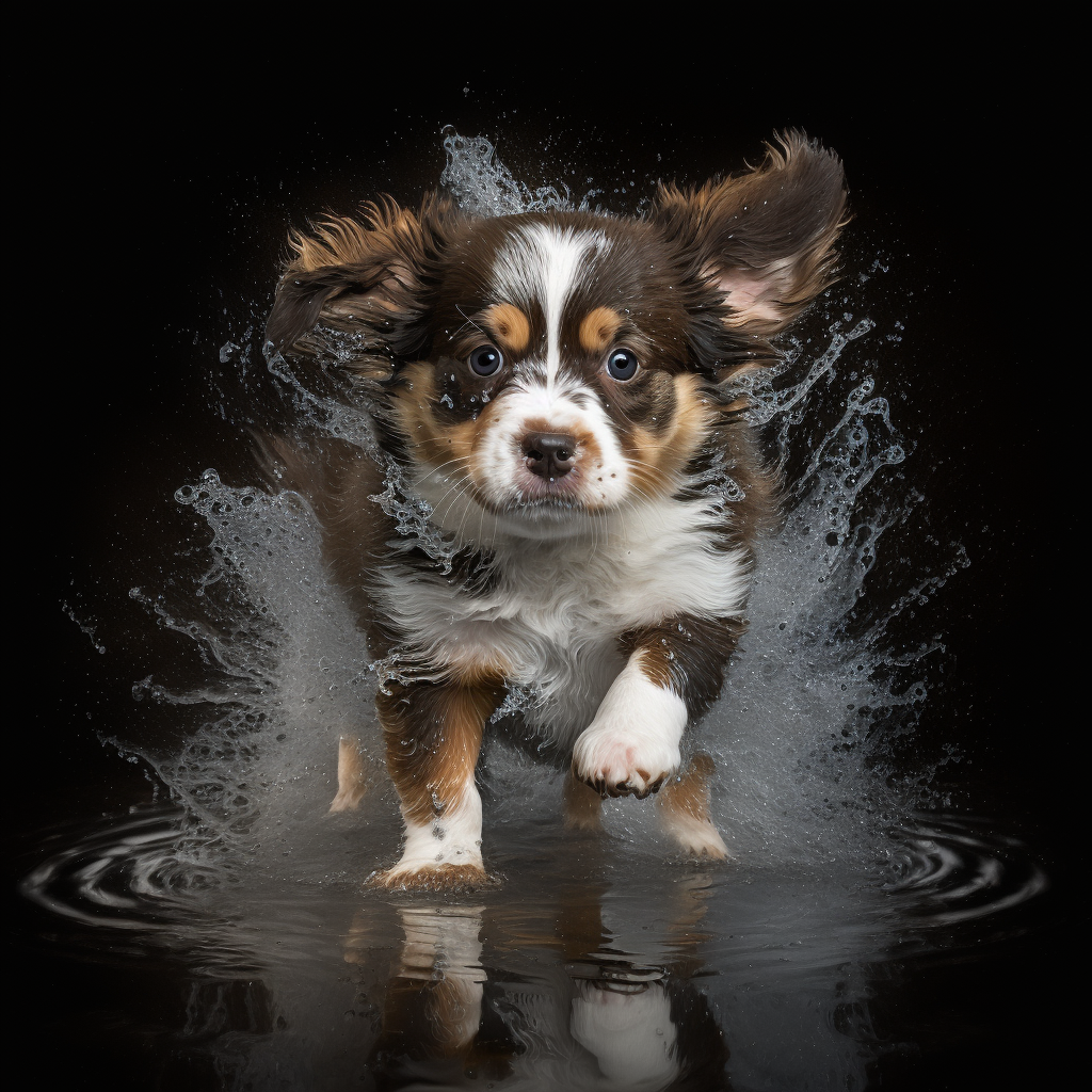 AI Midjourney Prompt for Realistic Animals Splashing Water