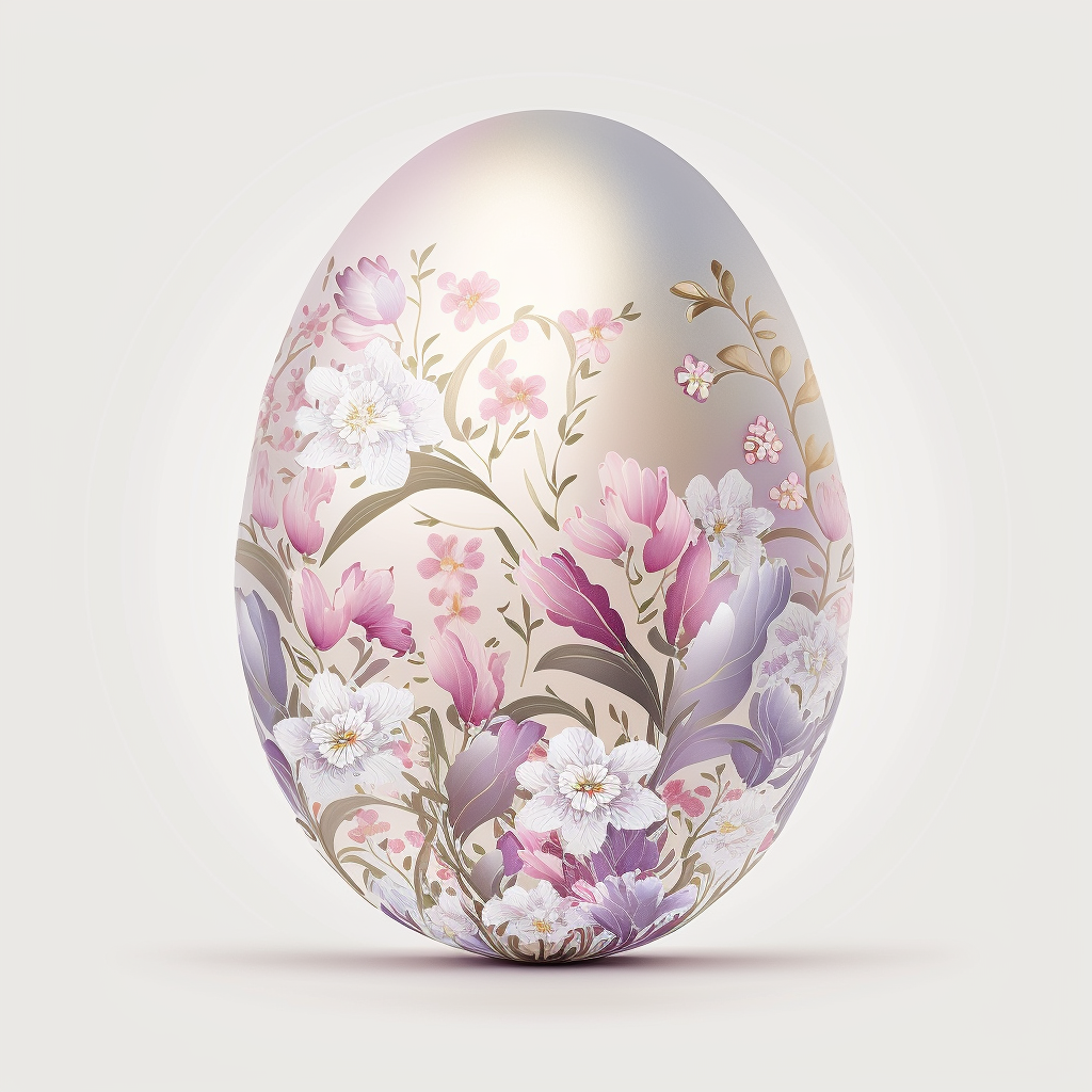 AI Midjourney Prompt for Floral Easter Egg