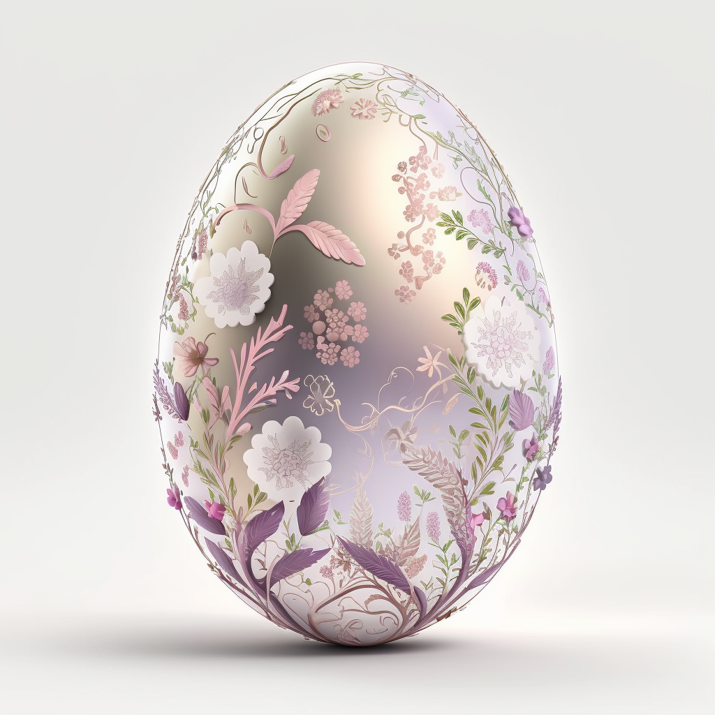 AI Midjourney Prompt for Floral Easter Egg