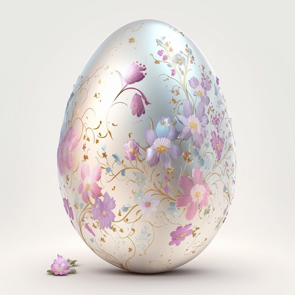 AI Midjourney Prompt for Floral Easter Egg
