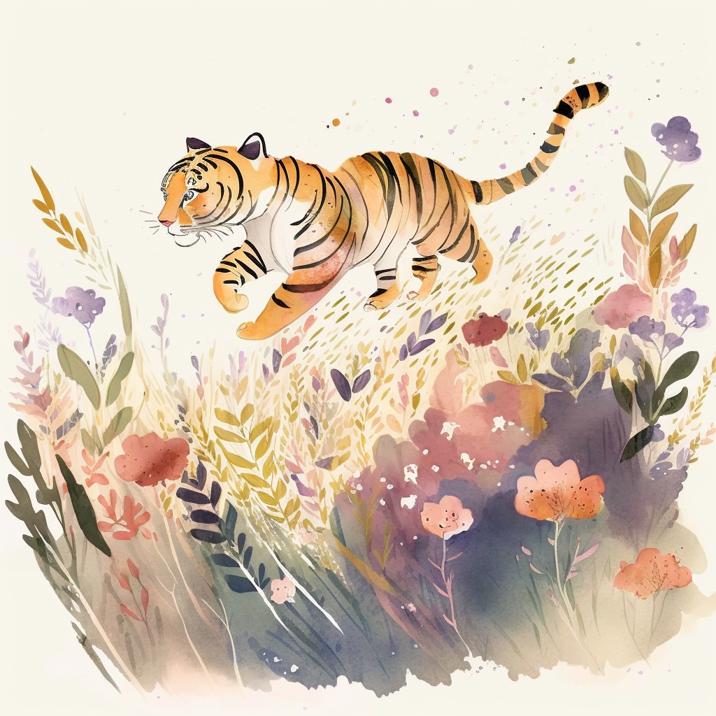AI Midjourney Prompt for Storybook Illustrations - Colorful Hopping Animal