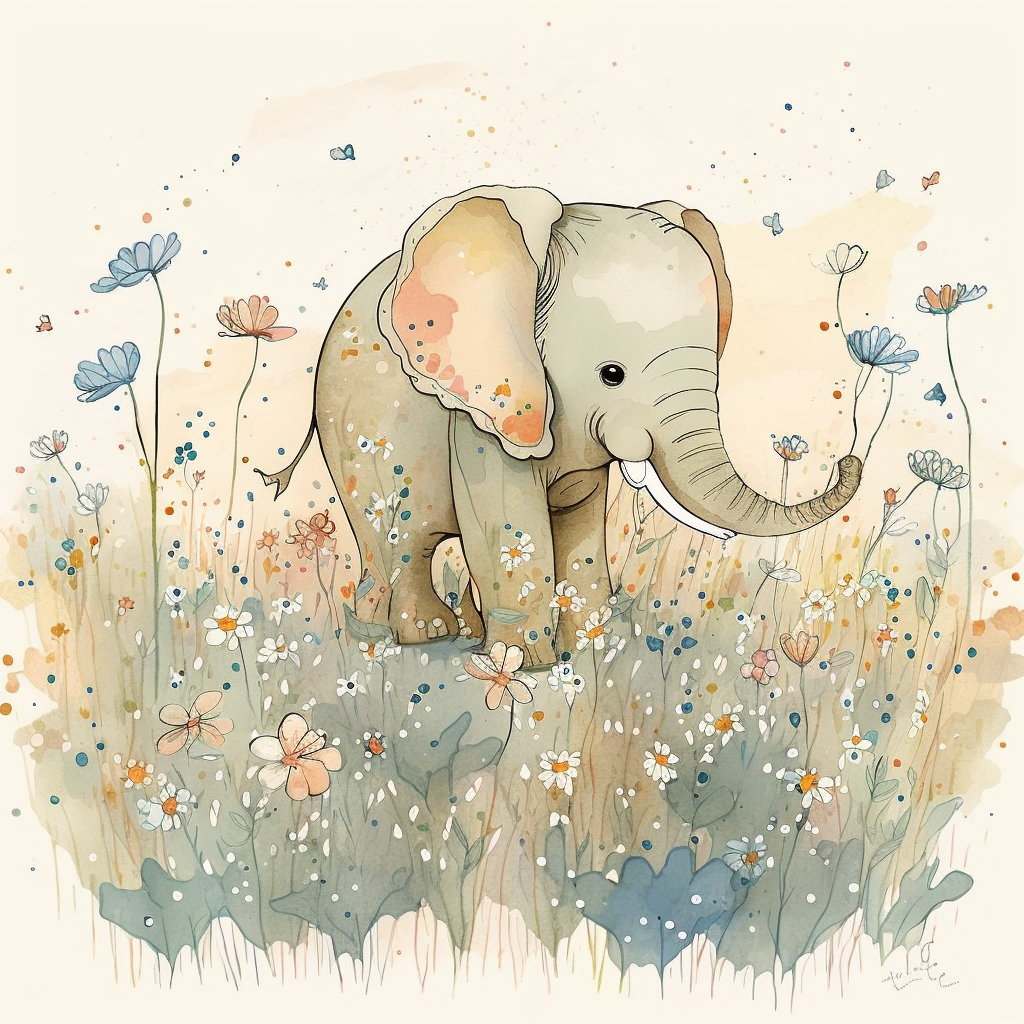 AI Midjourney Prompt for Storybook Illustrations - Colorful Hopping Animal