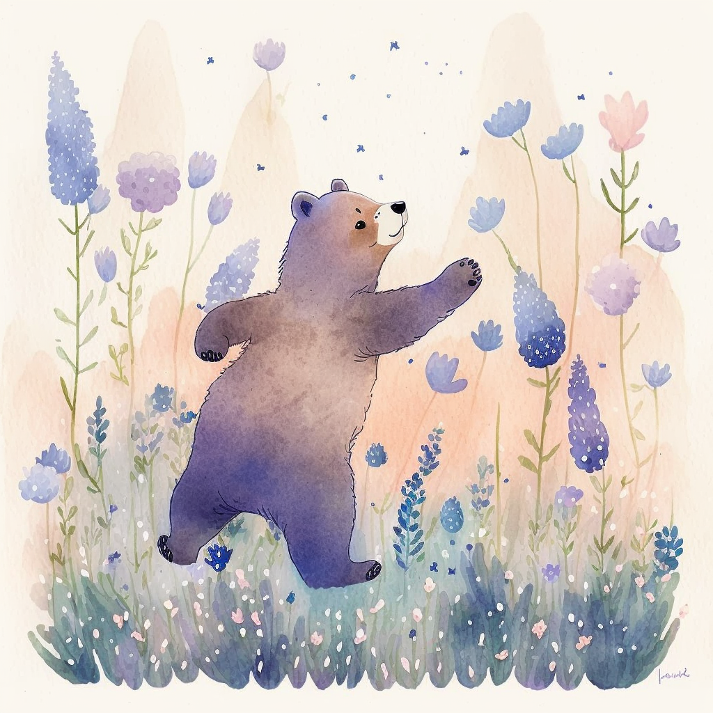AI Midjourney Prompt for Storybook Illustrations - Colorful Hopping Animal
