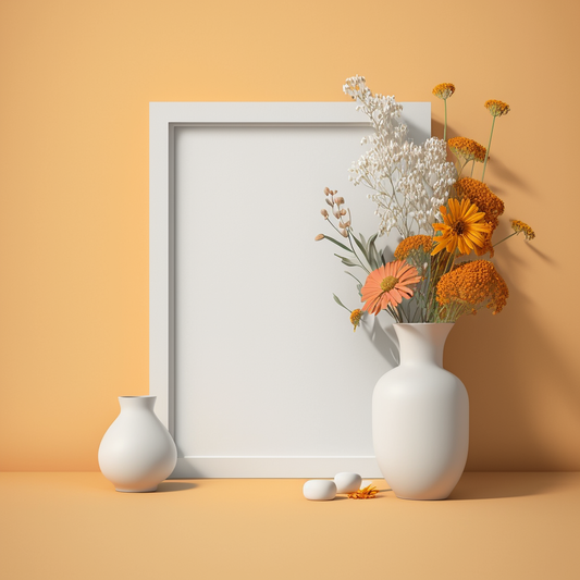 AI Midjourney Prompt for Modern Minimalist Flower Frame Mockup