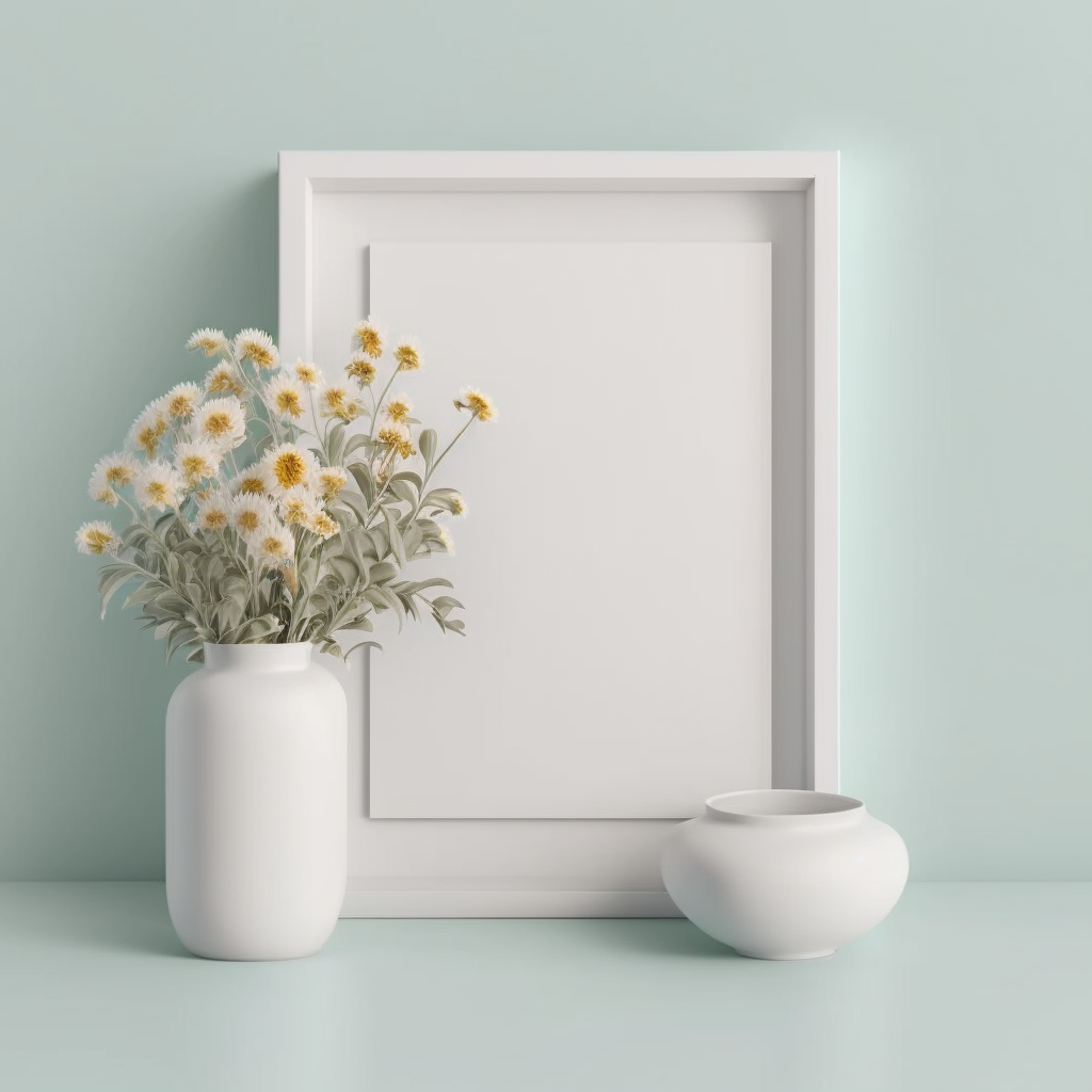 AI Midjourney Prompt for Modern Minimalist Flower Frame Mockup