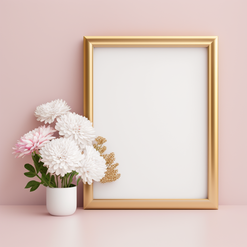 AI Midjourney Prompt for Modern Minimalist Flower Frame