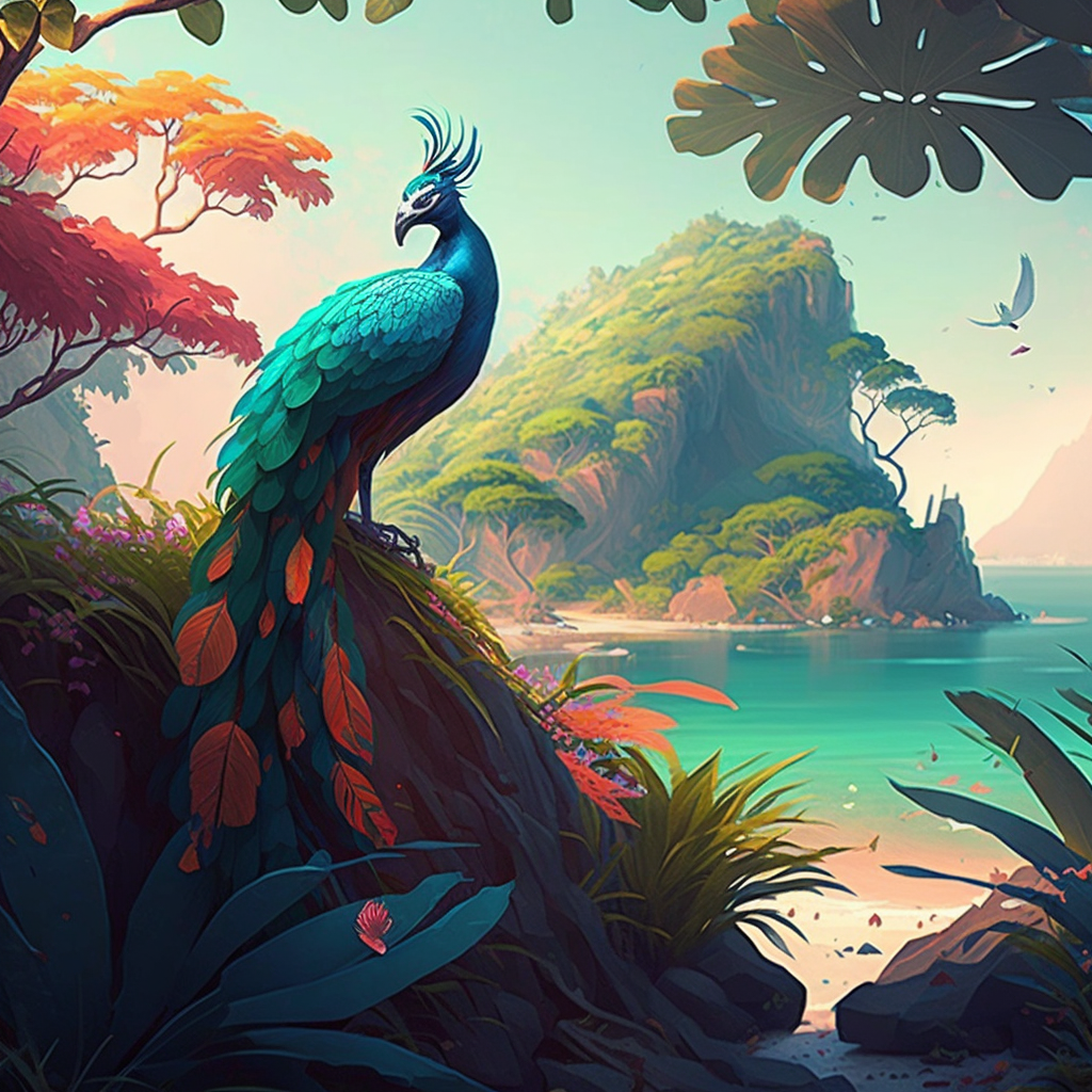 AI Midjourney Prompt for Landscape with Birds