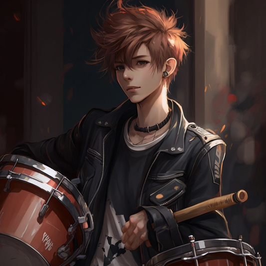 AI Midjourney Prompt for Anime character with Musical Instrument