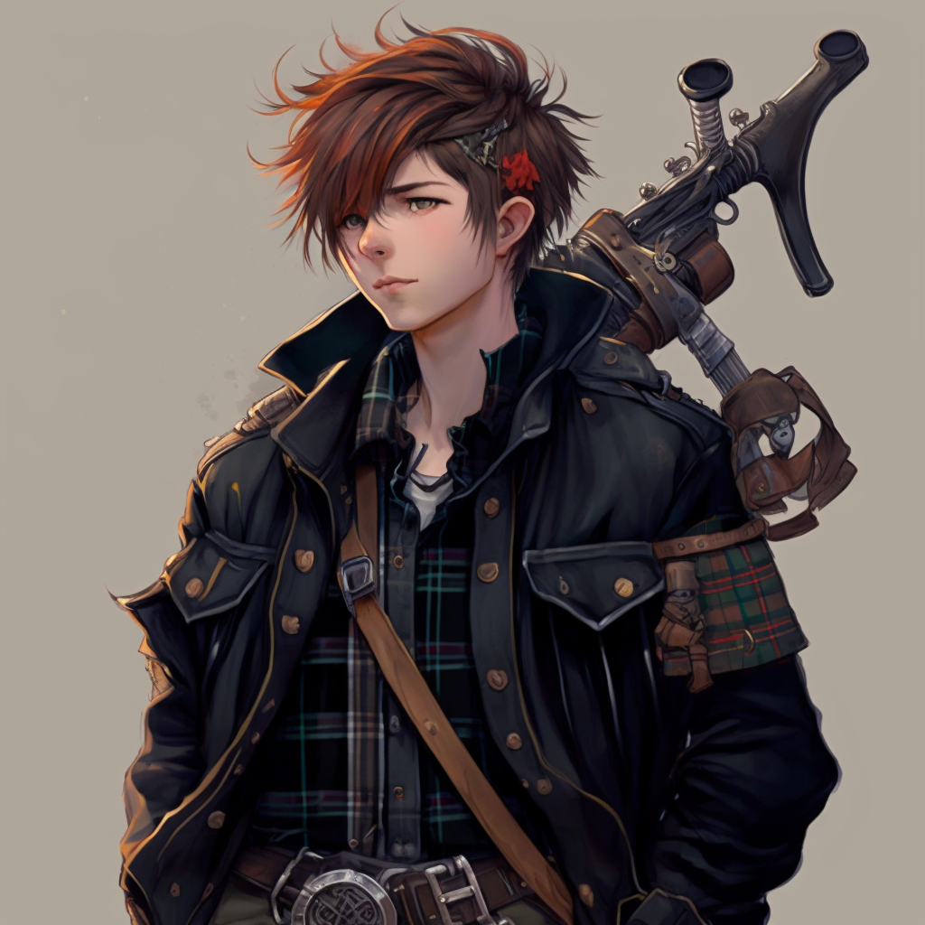 AI Midjourney Prompt for Anime character with Musical Instrument