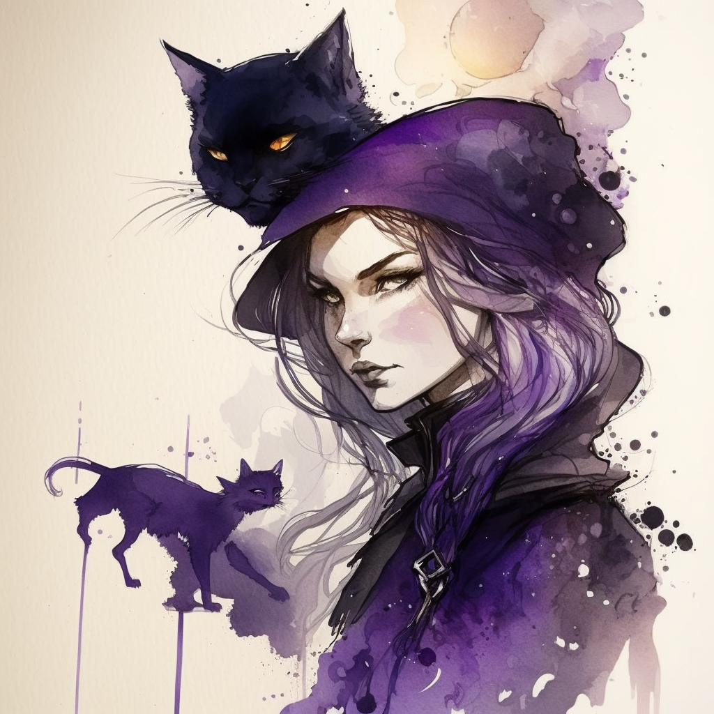 AI Midjourney Prompt for Storybook Illustrations - Young Witch