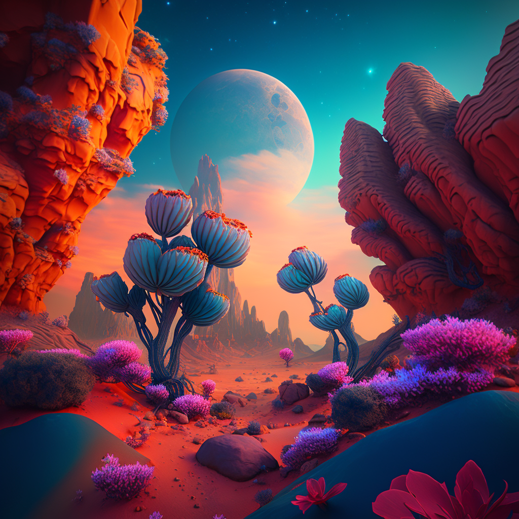 AI Midjourney Prompt for Vibrant rock formations