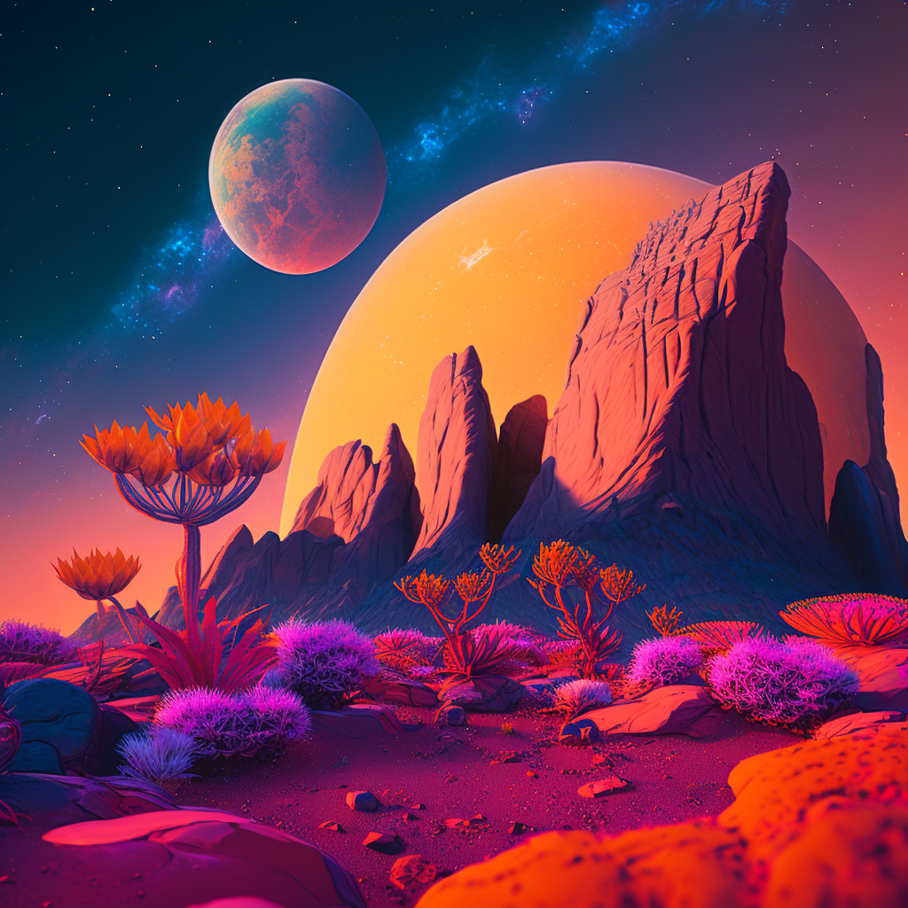 AI Midjourney Prompt for Vibrant rock formations