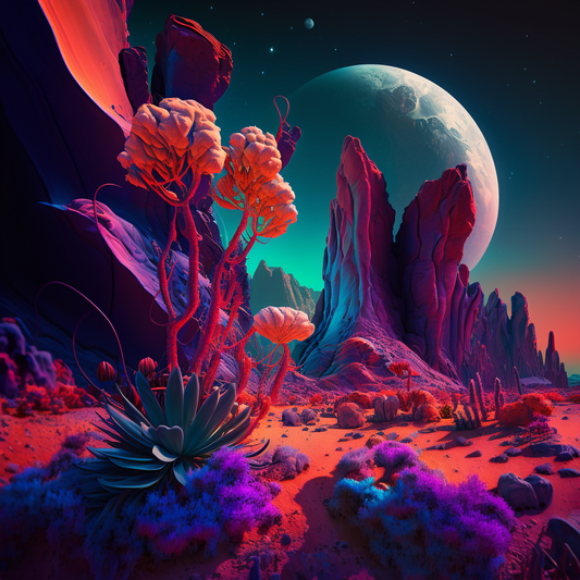 AI Midjourney Prompt for Vibrant rock formations