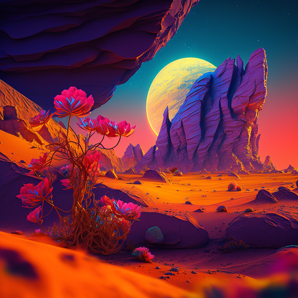 AI Midjourney Prompt for Vibrant rock formations