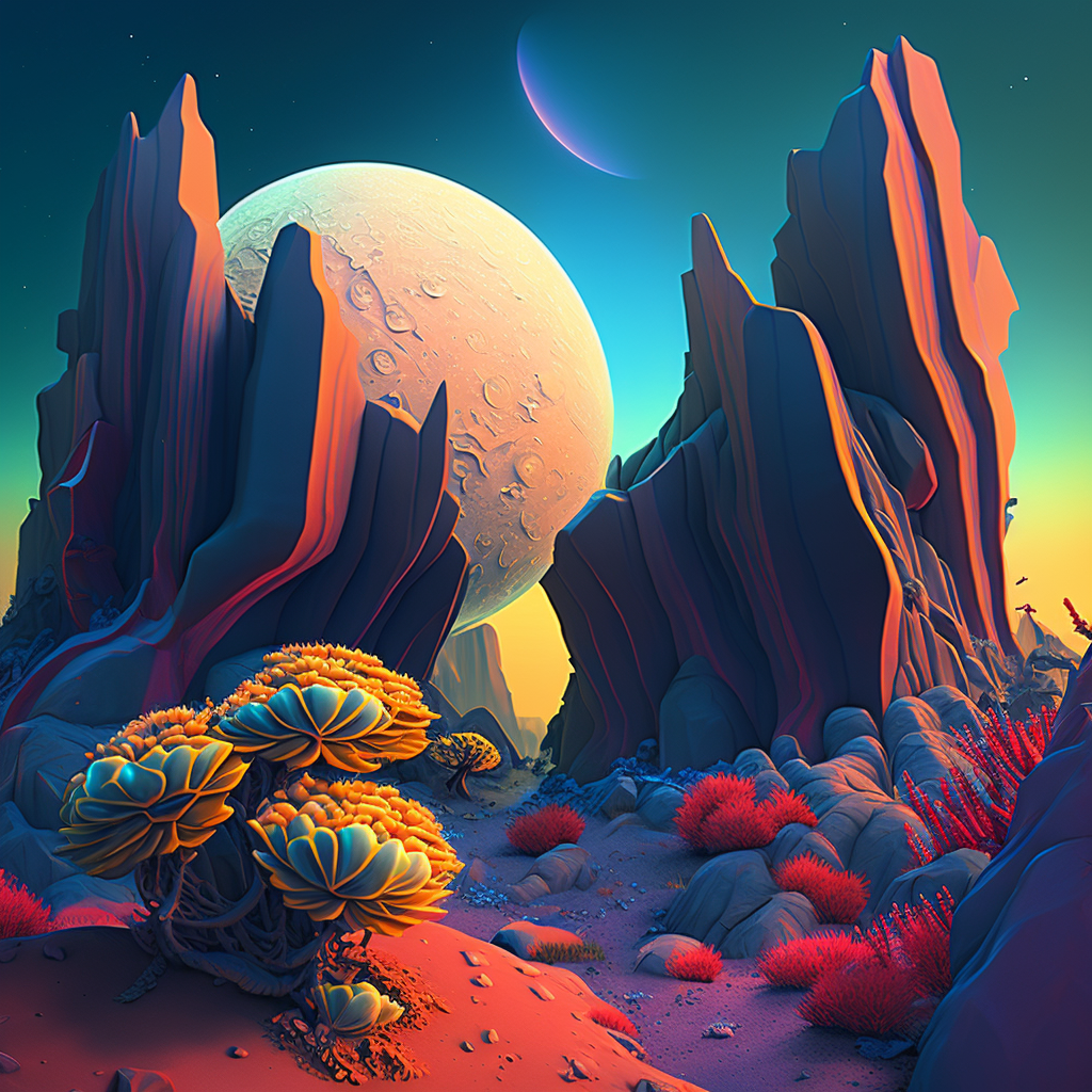 AI Midjourney Prompt for Vibrant rock formations