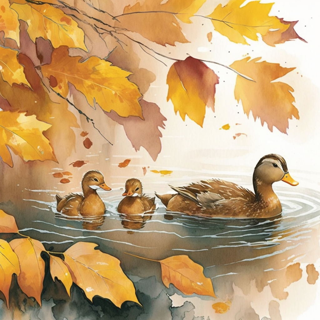 AI Midjourney Prompt for Family of Ducks
