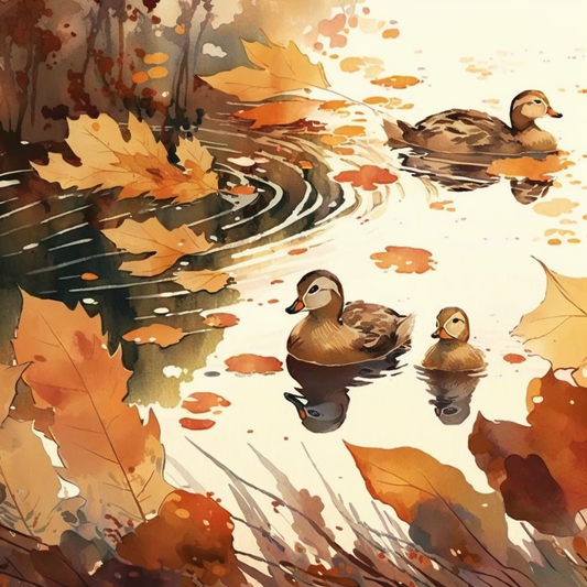 AI Midjourney Prompt for Family of Ducks