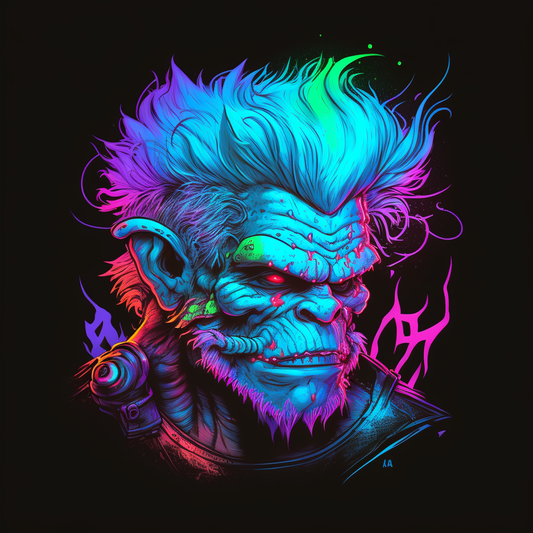 AI Midjourney Prompt for T-Shirt Neon Colors