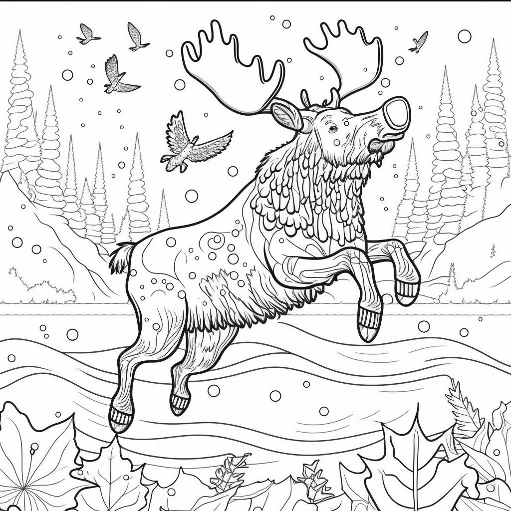 AI Midjourney Prompt for Animals for Coloring