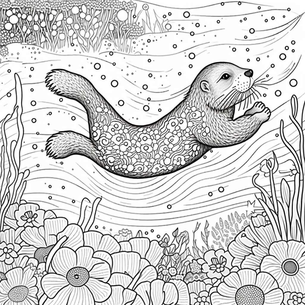 AI Midjourney Prompt for Animals for Coloring