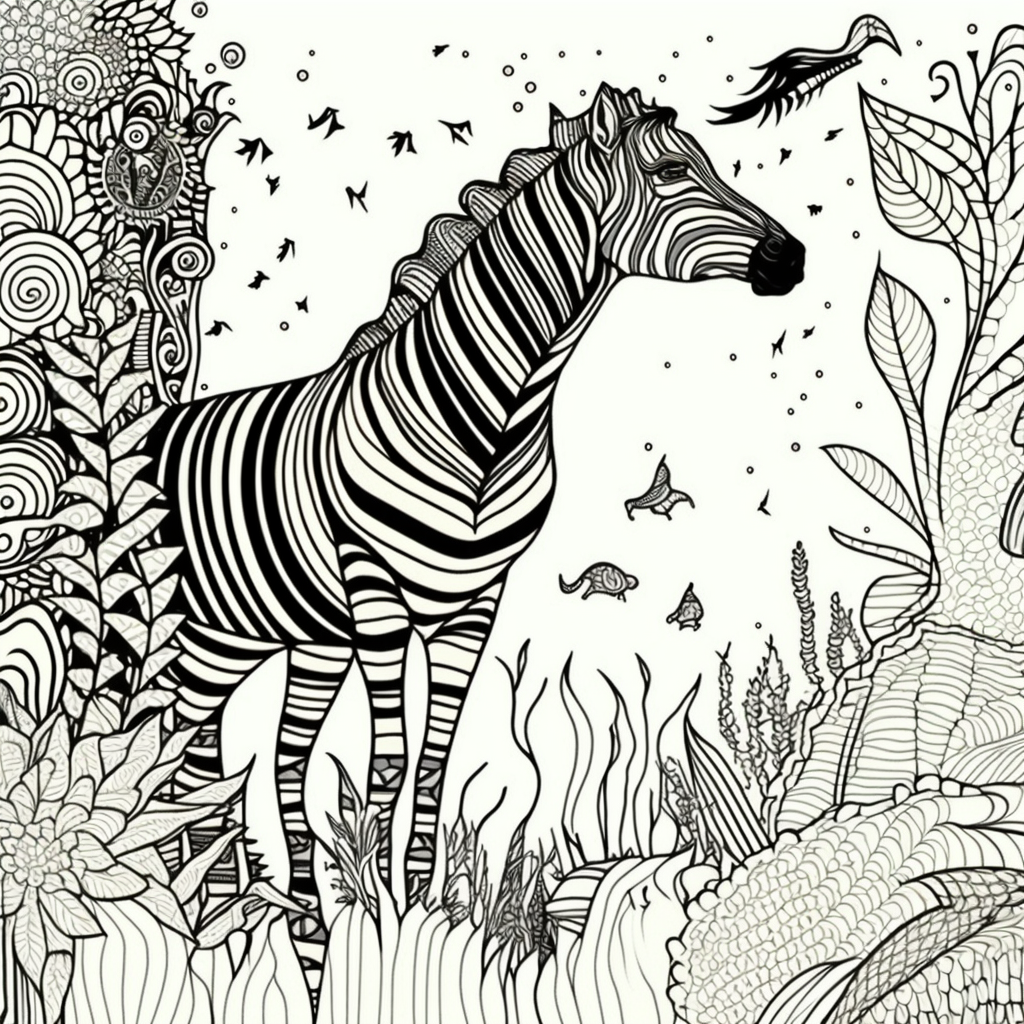 AI Midjourney Prompt for Animals for Coloring