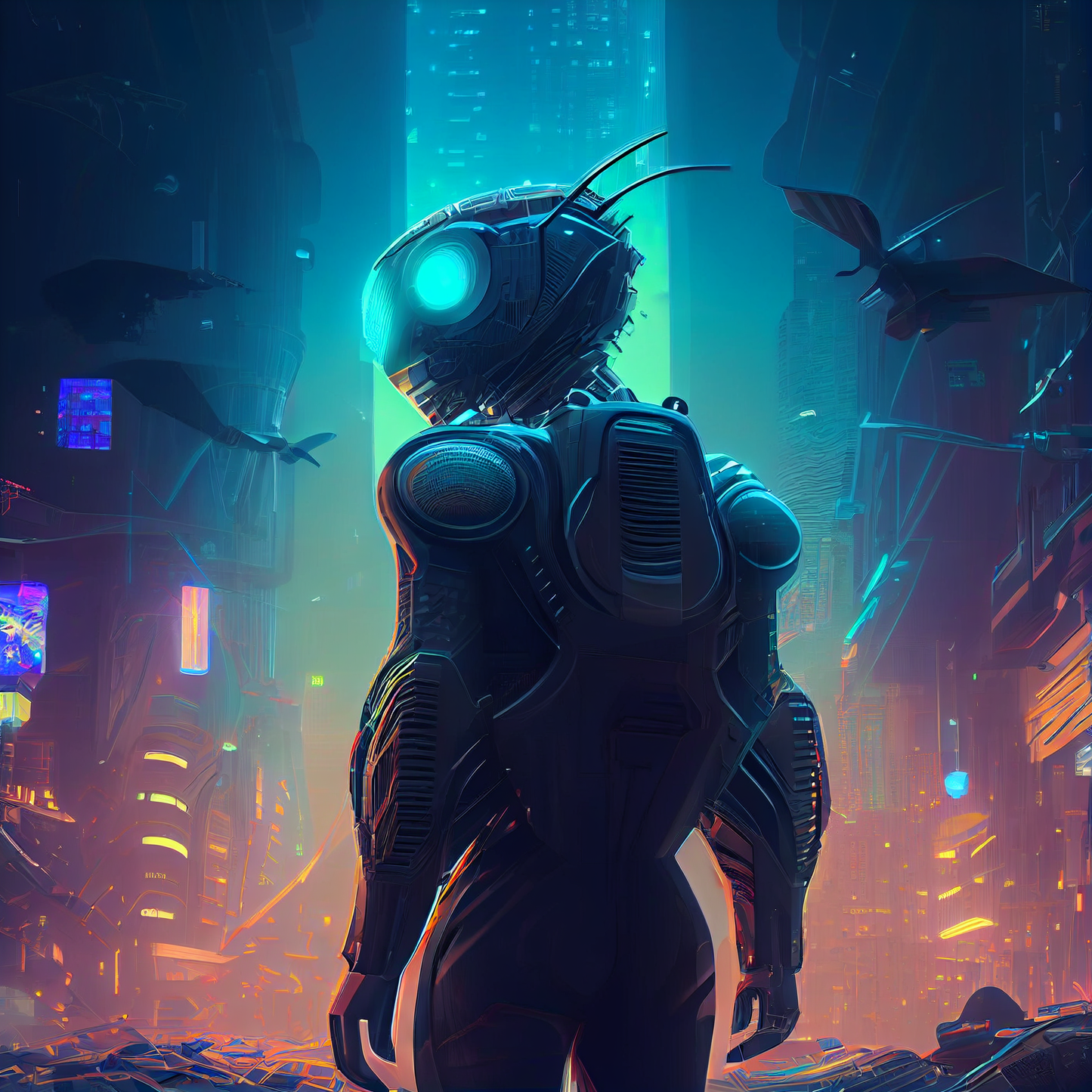 AI Midjourney Prompt for Futuristic Androids