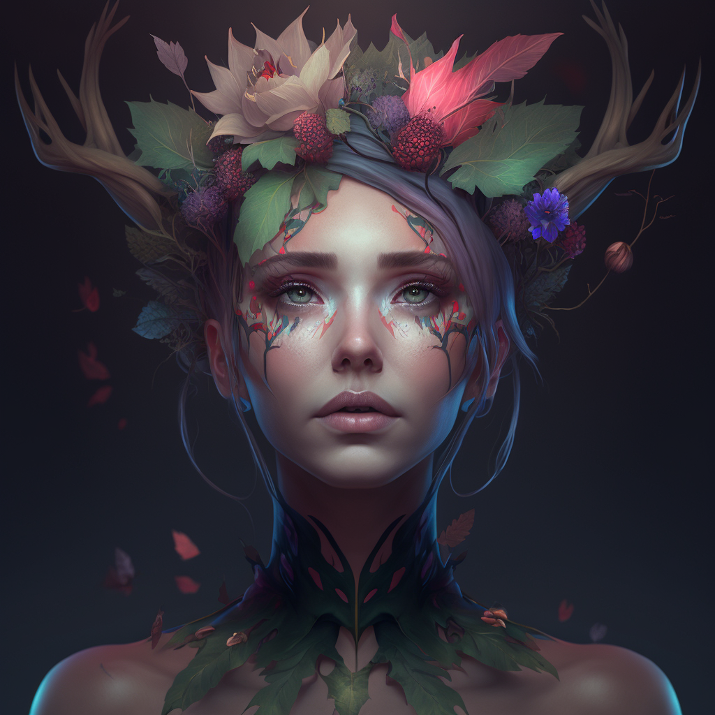 AI Midjourney Prompt for Flowery Portraits
