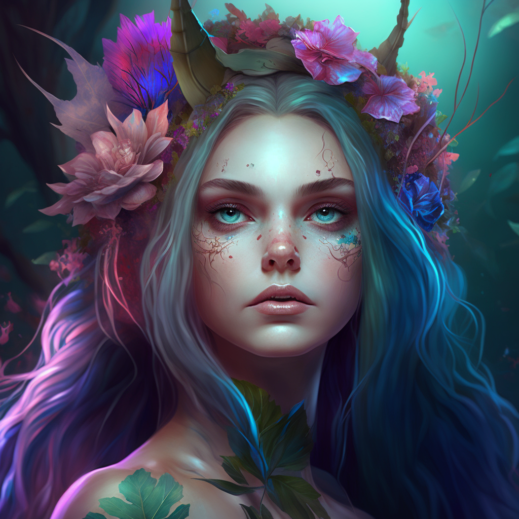 AI Midjourney Prompt for Flowery Portraits