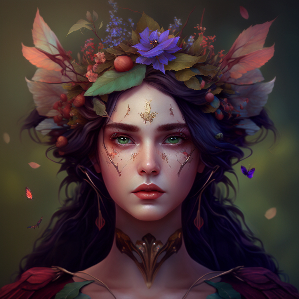 AI Midjourney Prompt for Flowery Portraits