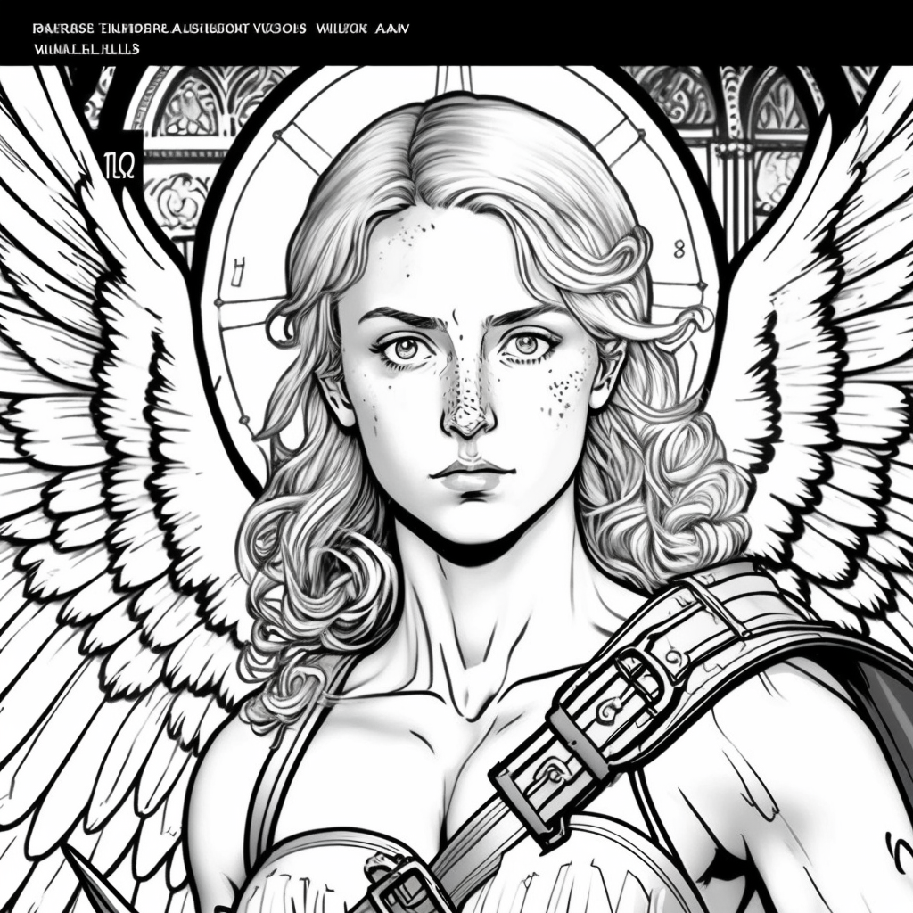 AI Midjourney Prompts for Angelic Adult coloring pages