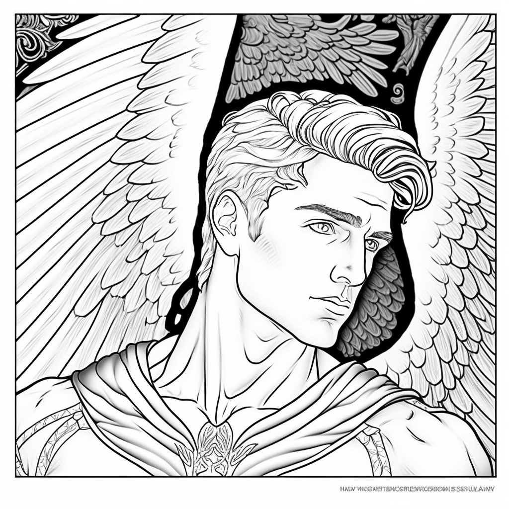 AI Midjourney Prompts for Angelic Adult coloring pages