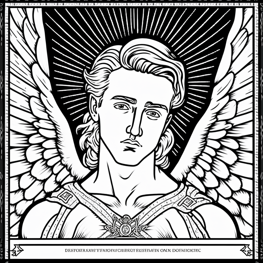 AI Midjourney Prompts for Angelic Adult coloring pages
