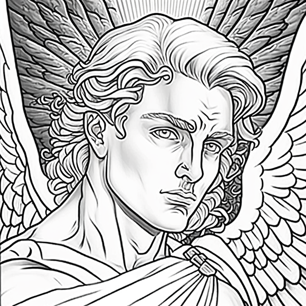 AI Midjourney Prompts for Angelic Adult coloring pages