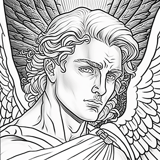 AI Midjourney Prompts for Angelic Adult coloring pages