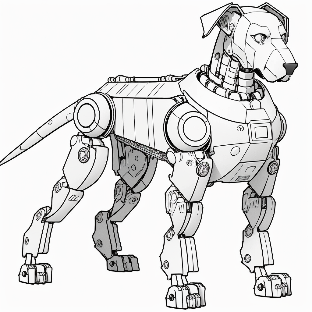 AI Midjourney Prompts for Robot Style Coloring pages