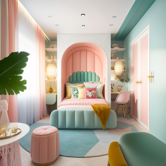 AI Midjourney Prompt for Tropical Art Deco Style Interiors