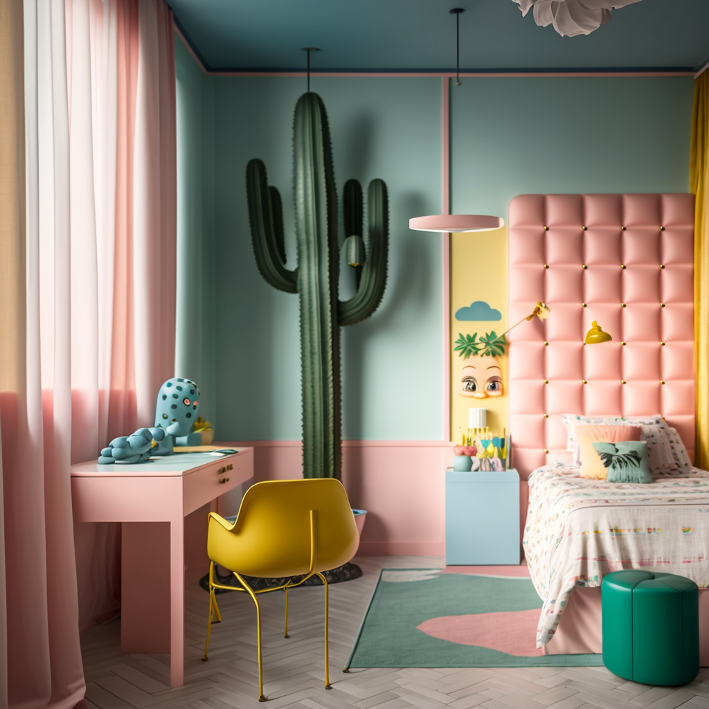 AI Midjourney Prompt for Tropical Art Deco Style Interiors