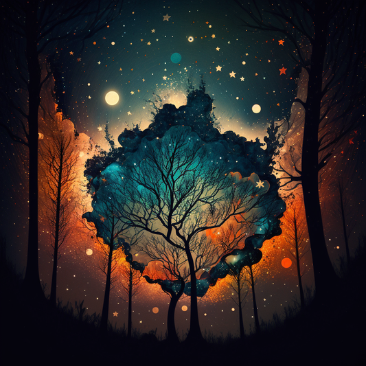 AI Midjourney Prompt for Forest at night