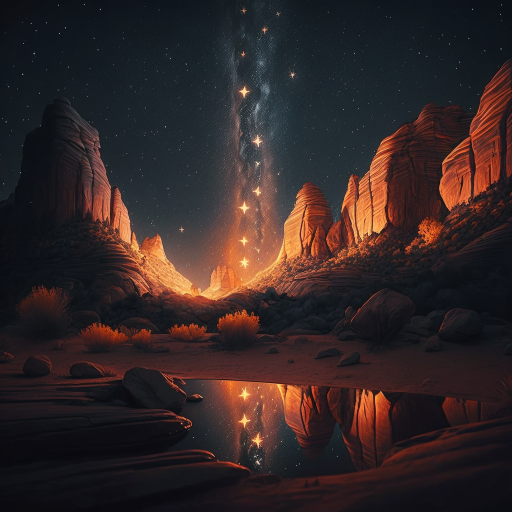 AI Midjourney Prompt for Forest at night