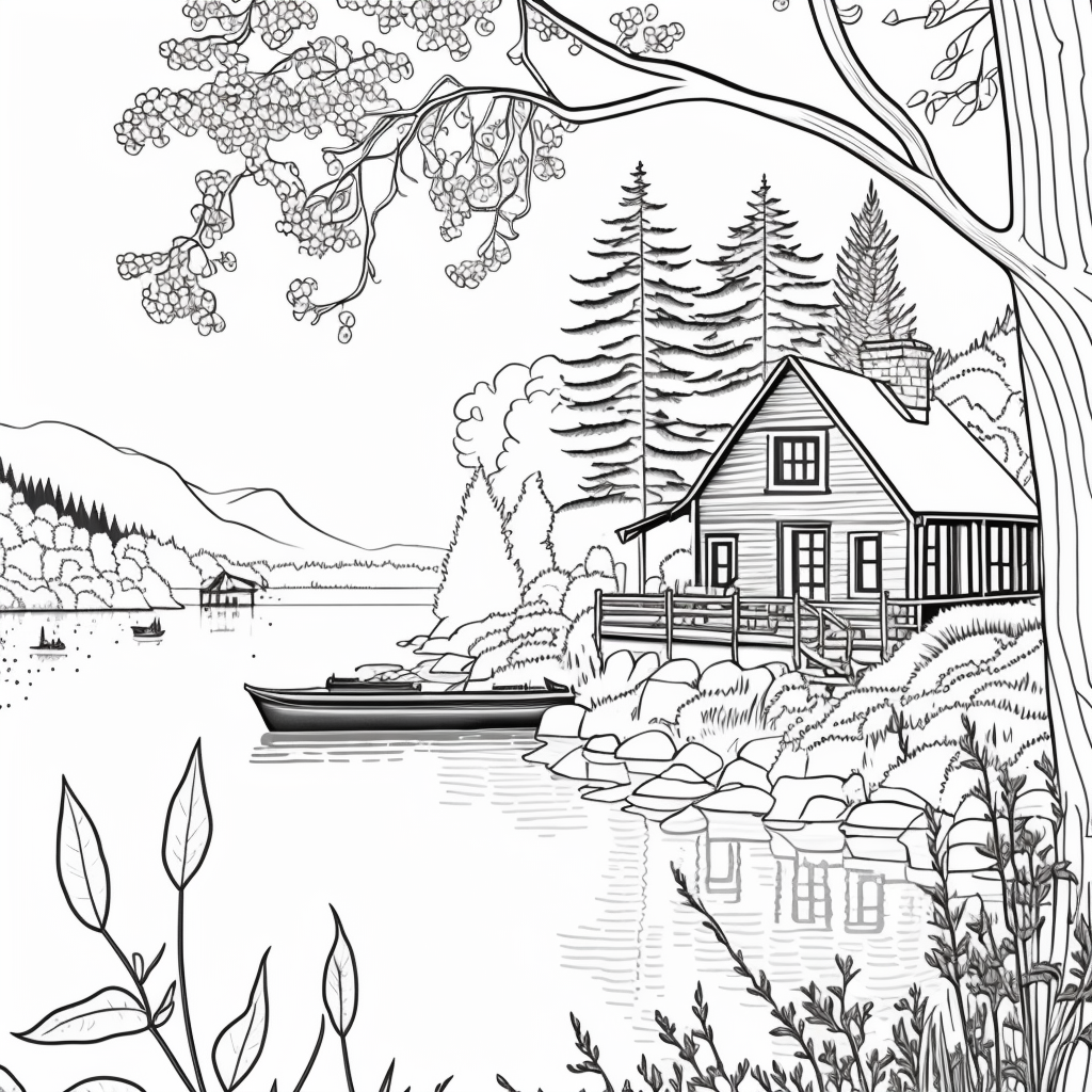 AI Midjourney Prompts for House coloring pages