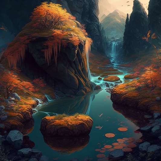 AI Midjourney Prompt for Fantasy Landscapes