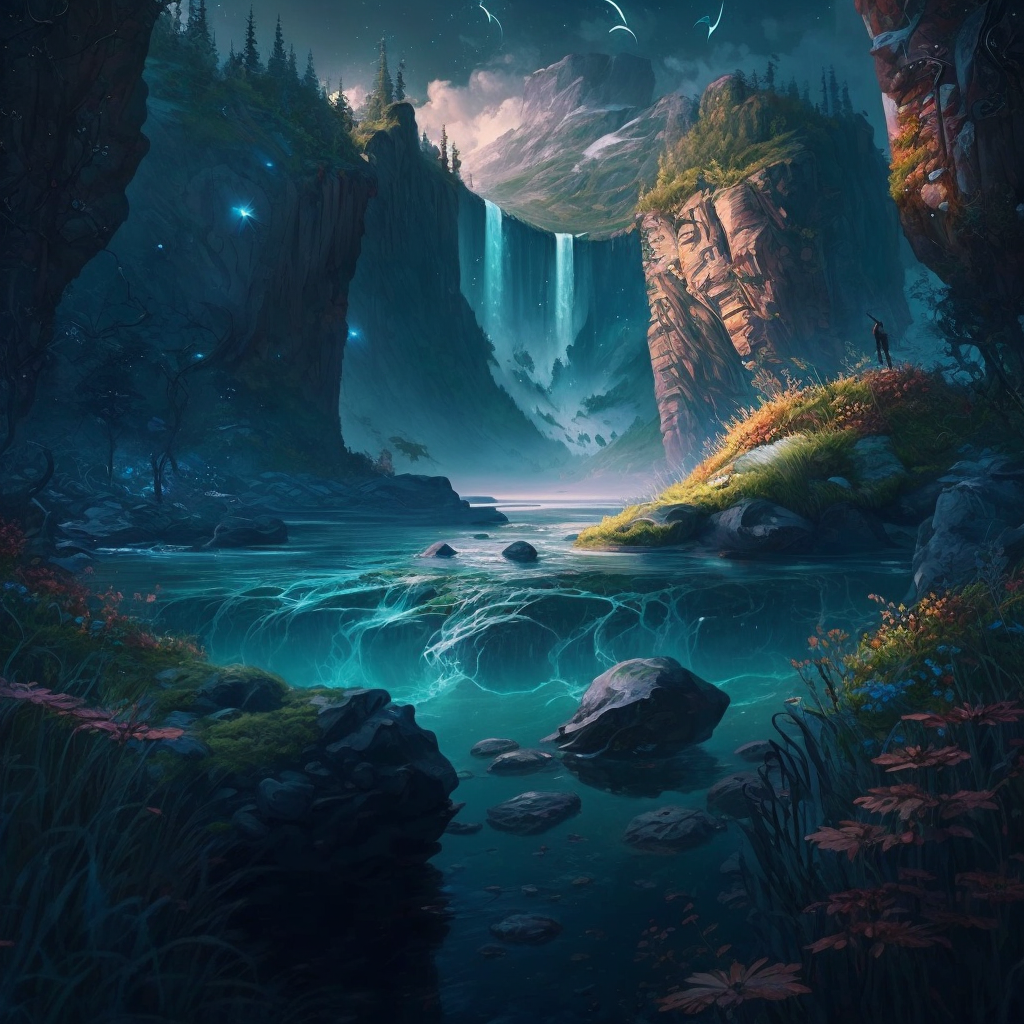 AI Midjourney Prompt for Fantasy Landscapes