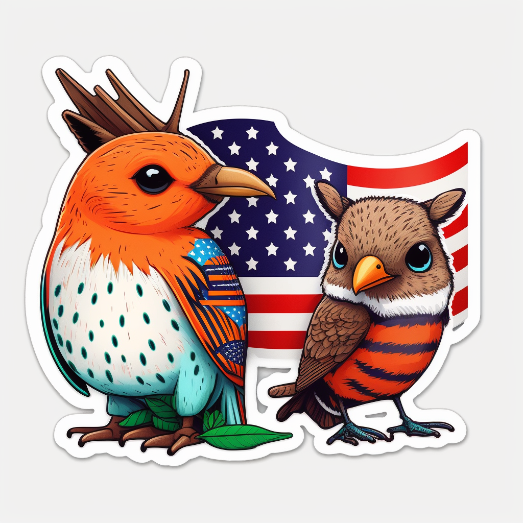 AI Midjourney Prompts for Independence day Animal Stickers