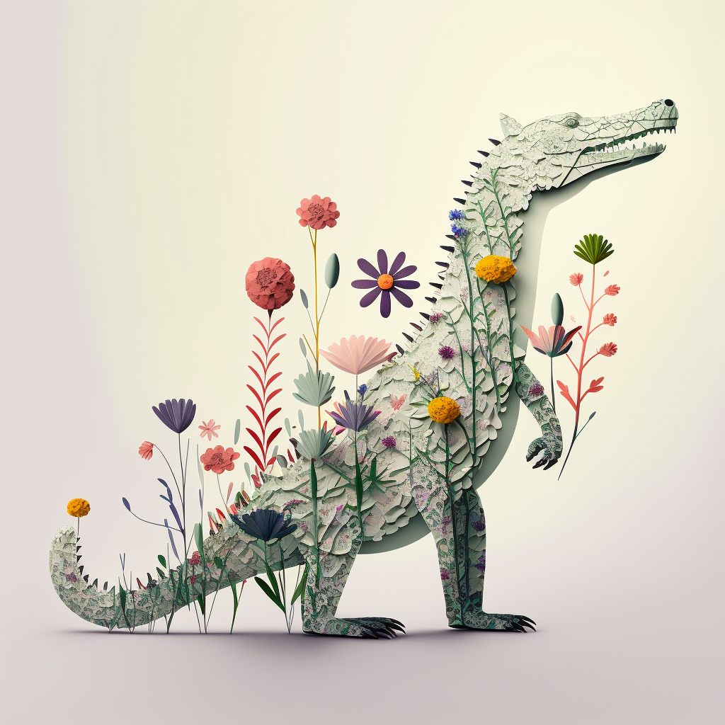 AI Midjourney Prompt for Flowery animals