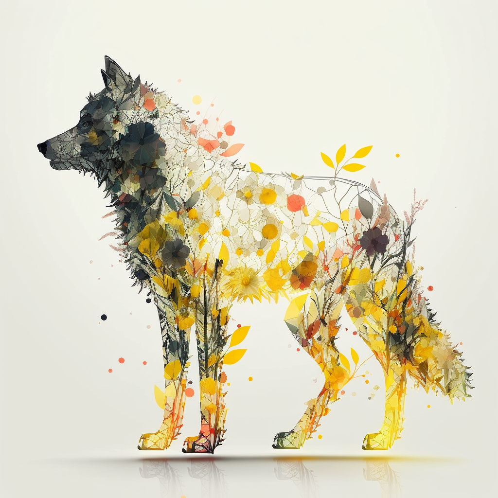 AI Midjourney Prompt for Flowery animals