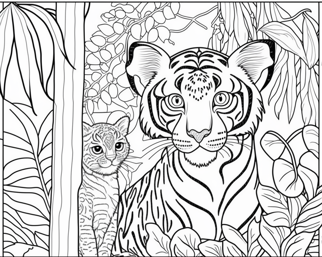 AI Midjourney Prompt for Adult Coloring Pages